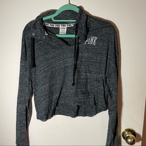 Pink VS Cropped grey hoodie